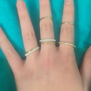 Aldo | Jewelry | 7 Stacking Rings Various Size | Poshmark